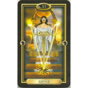 Аркан таро Справедливость из Gilded Tarot